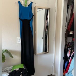 BLUE & BLACK COLORBLOCK DRESS